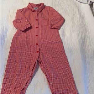 Checked one piece outfit